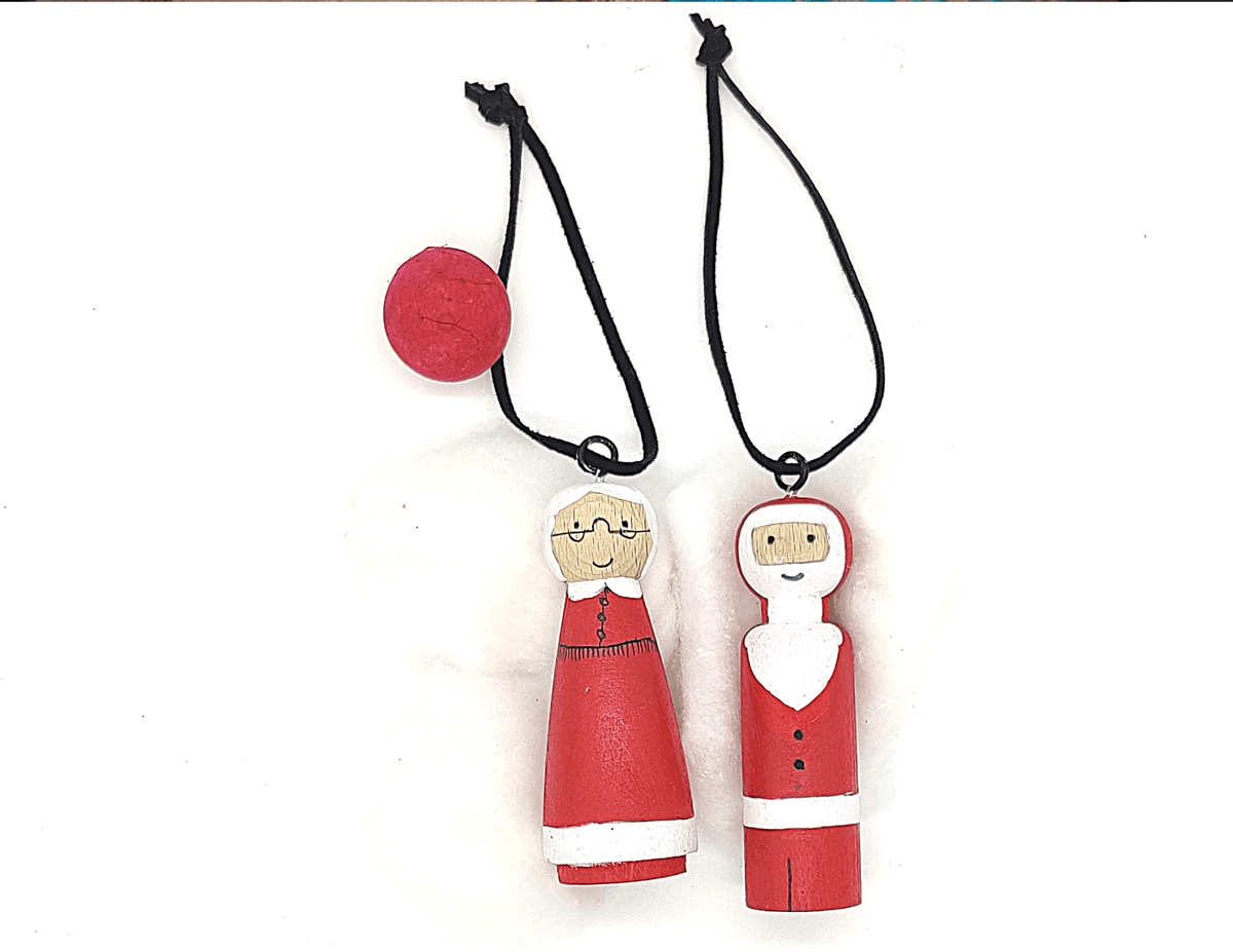 Mr. & Mrs. Secret Santa Claus Ornament- 9 cm